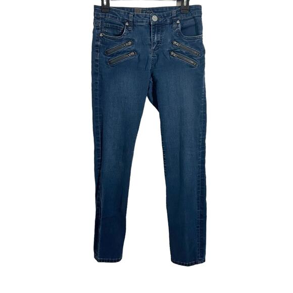 Kut From The Kloth Blue Scarlett Straight Leg Zipper Jeans, Size 4 - Picture 1 of 16
